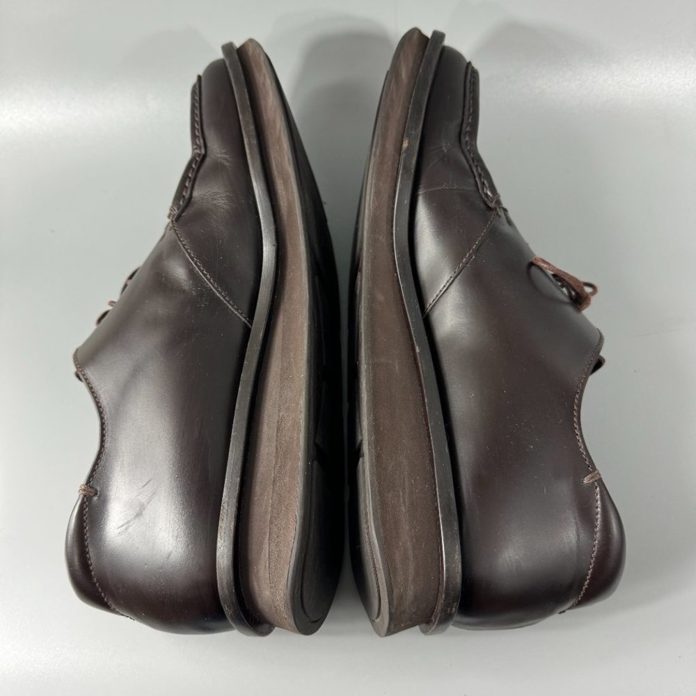 100% Authentic Prada Squared-Toe Brown Leather Ox… - image 8
